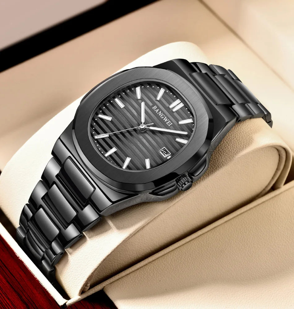 Luxury Watch Men Business Waterproof Male Clock Luminous Date Stainless Steel 2024