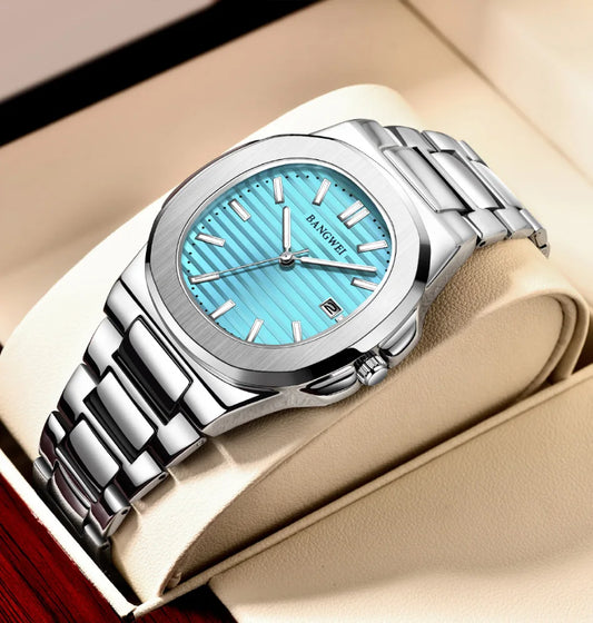 Luxury Watch Men Business Waterproof Male Clock Luminous Date Stainless Steel 2024