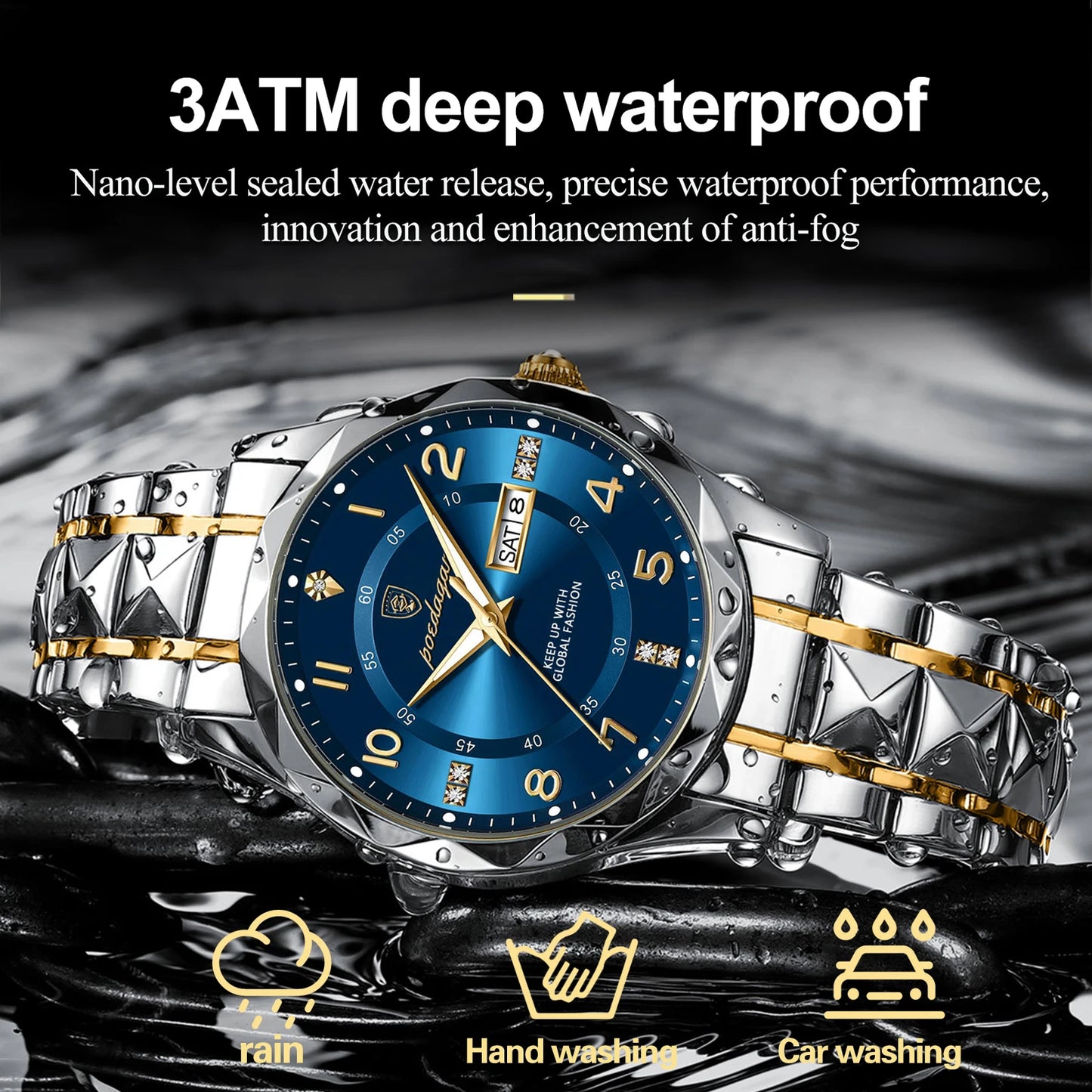 Luxury Men Quartz Watch Waterproof 2024
