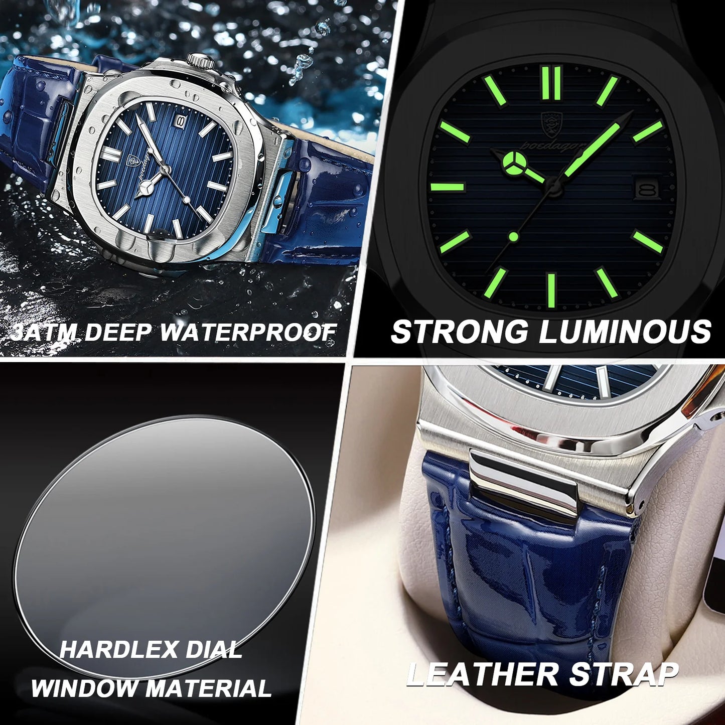 Luxury Man Watch Waterproof Luminous Men Wristwatch High Quality 2024