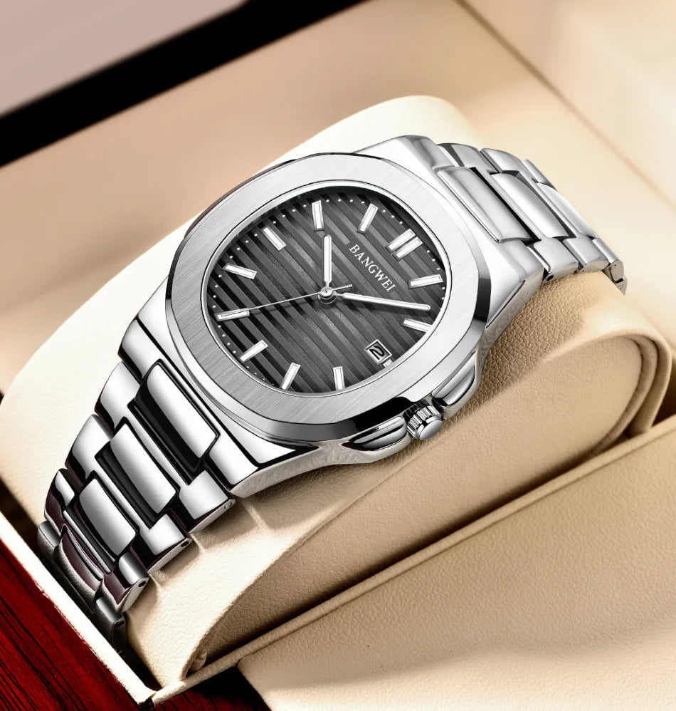 Luxury Watch Men Business Waterproof Male Clock Luminous Date Stainless Steel 2024