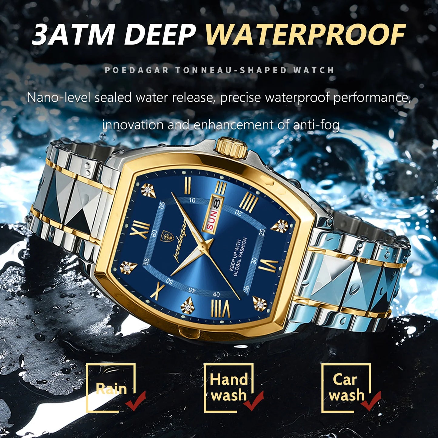 Luxury Stainless Steel Watches for Man Luminous Waterproof 2024